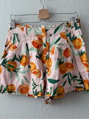 Parker High Waist Fruit Print Shorts in Pink and Orange